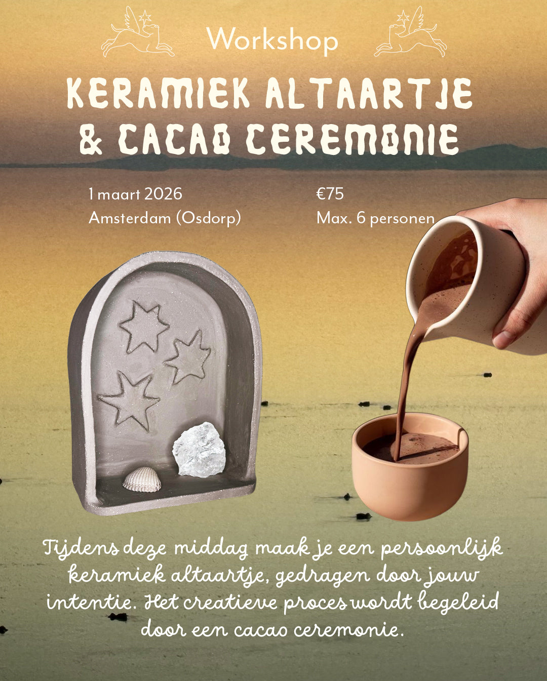 Workshop keramiek altaartje en cacao ceremonie